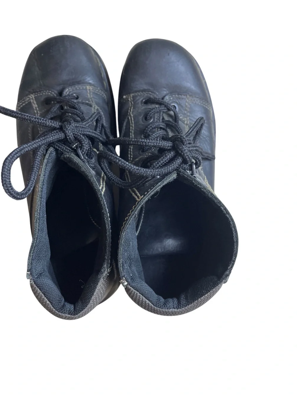 Dr. Martens Black Leather Lace-Up Ankle Boots Vtg work line 11011